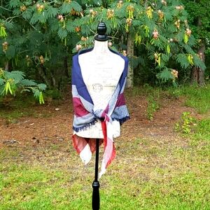 Wander Agio Lady's Scarf In Red,White and Blue